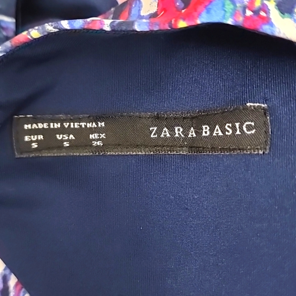 Zara Basic Women's Purple Abstract Cutout Back Dr… - image 3